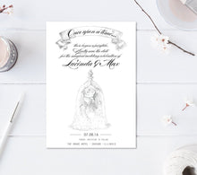 Load image into Gallery viewer, NEW Beauty and the Beast Save the Dates, Save the Date, Fairytale Wedding, Princess, Disney Wedding, Rose  (set of 25 cards)
