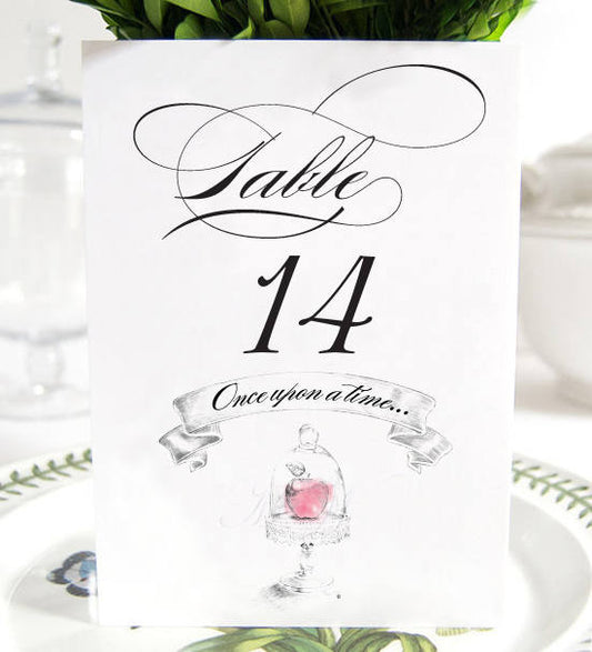 Snow White Apple, Fairytale Wedding, Disney Table Numbers (1-10)