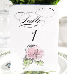 Hibiscus Hawaiian Themed Wedding, Beach Table Numbers (1-10)