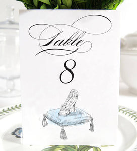 Cinderella Glass Slipper Inspired Table Numbers, Fairytale Wedding, Disney Table Numbers (1-10)