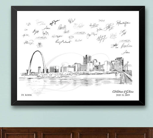 St. Louis Skyline Guestbook Print, Guest Book, Bridal Shower, Wedding, Custom, Alternative Guest Book, Wedding Sign-in, Birthday