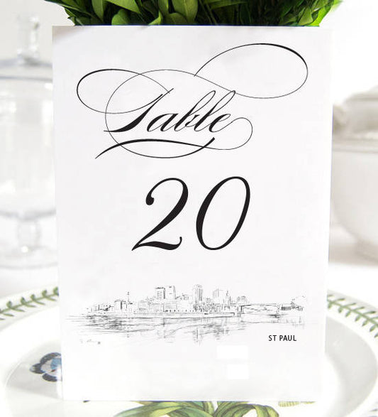 St Paul Skyline Table Numbers (1-10)