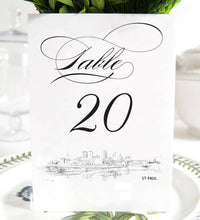 Load image into Gallery viewer, St Paul Skyline Table Numbers (1-10)
