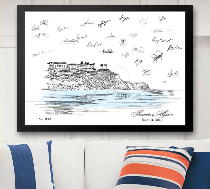 Laguna Niguel Skyline Guestbook Print, Beach, Guest Book, Bridal Shower, Wedding, Custom, Alternative, Baby Shower, Birthday, Family Reunion