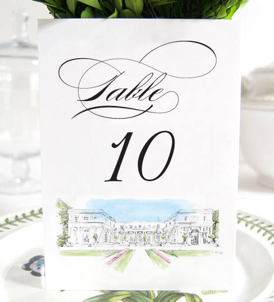 Rosecliff Manor Table Numbers, Rhode Island Wedding Tables (1-10)