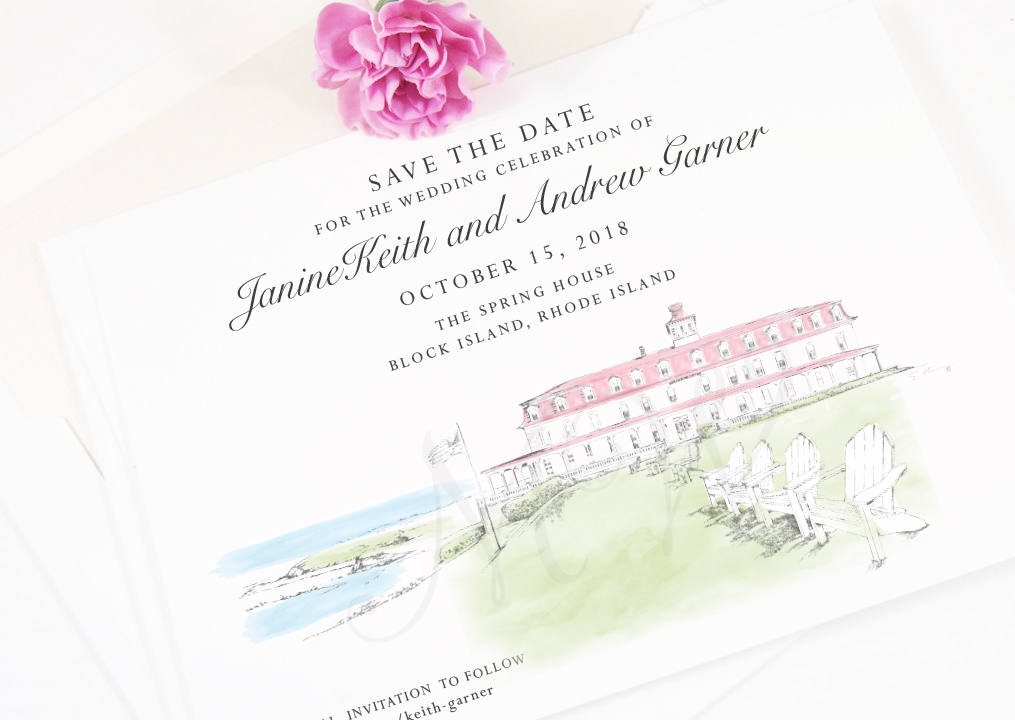 Block Island Save the Dates, Rhode Island Save the Date, Newport Wedding, Save the Date Cards, STD, Wedding  (set of 25 cards)