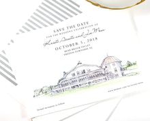 Load image into Gallery viewer, Bear Brook Valley Save the Dates, Cable Car Save the Date Cards, New Jersey Wedding, STD, Hand Drawn (set of 25 cards)
