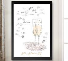 Load image into Gallery viewer, Champagne and Pearls Bachelorette Party Guestbook Print, Guest Book, Fairytale, Bridal Shower, Wedding (8 x 10 - 24 x 36)
