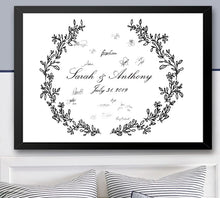 Load image into Gallery viewer, Wedding Guest Book Alternative Laurel Wreath Print, Guest Book, Bridal Shower, Wedding, Custom, Guest Book, Whimsical, Wedding, Sign in

