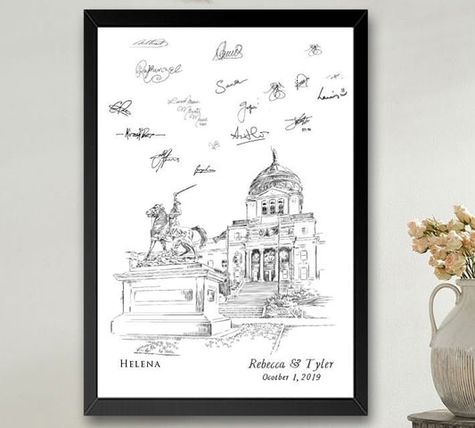 Helena, Montana Skyline Wedding Guest Book Alternative Print, Guestbook, Bridal Shower, Wedding, Custom, Guest Book, MT Wedding, Sign-in