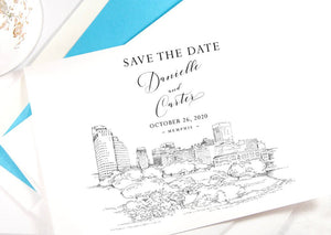 Memphis Save the Dates, Save the Date Cards, STD, Memphis Wedding, Tennessee Wedding (set of 25 cards)