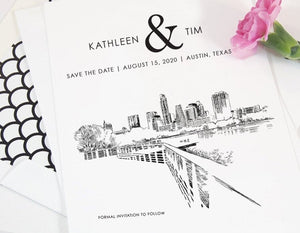 Austin Save the Dates, Save the Date Cards, STD, Texas Wedding, Austin Wedding, Weddings, Card (set of 25 cards)