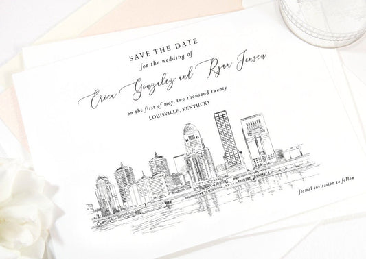 Louisville Skyline Save the Dates, Louisville Save the Date, Kentucky Wedding, Louisville Save the Date Cards, STD Weddings  (set of 25)