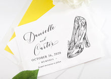 Load image into Gallery viewer, Cinderella&#39;s Glass Slipper Fairytale Save the Dates, STD, Fairytale Wedding, Save the Date Cards, Disney (set of 25 cards and envelopes)
