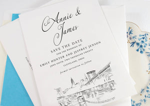 Cleveland Skyline Save the Dates, STD, Cleveland Wedding, Save the Date Cards, Ohio Weddings (set of 25 cards)
