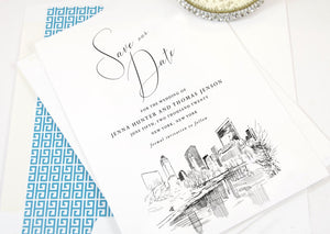New York Save the Dates, Central Park Skyline Save the Date, NYC Save the Date Cards, NY Save the Dates, STD (set of 25 cards and envelopes)