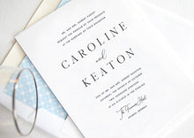 Load image into Gallery viewer, Caroline Wedding Invitations, Typography, Modern Wedding Invitations, Sophisticated Invite (Sold in Sets of 25 Invitations + Envelopes)
