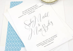 Sophie Wedding Invitations, Typography, Modern Wedding Invitations, Sophisticated Invite (Sold in Sets of 25 Invitations + Envelopes)