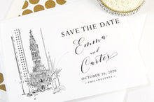Load image into Gallery viewer, Philadelphia City Hall Save the Dates, Save the Date Cards, STD, Wedding Save the Date (set of 25 cards)
