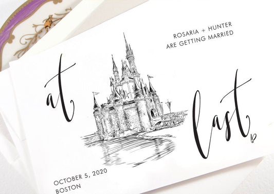 Disney World, Fairytale Wedding, Cinderella's Castle, Save the Dates, Orlando Wedding, STD,  Save the Date Cards (set of 25 cards)