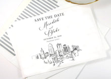 Load image into Gallery viewer, Kansas City Skyline Save the Dates, STD, Kansas City Wedding,  Save the Date Cards (set of 25 cards)
