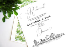 Load image into Gallery viewer, New Orleans Skyline Rehearsal Dinner Invitations, Wedding, New Orleans Weddings, Rehearse (set of 25 cards)
