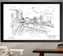 Load image into Gallery viewer, Greenville Skyline Wedding, Alternative Guest Book, South Carolina Wedding, Wedding Guestbook, Party Supplies, Bridal Shower, Greenville SC
