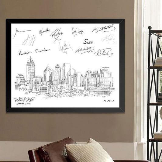 Atlanta Skyline, Wedding Alternative Guest Book, Georgia Wedding, Wedding Guestbook, Party Supplies, Bridal Shower, Atlanta GA