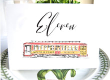 Load image into Gallery viewer, Trolley Car Wedding Table Numbers (1-10), New Orleans, Table Numbers, Street Car, Wedding
