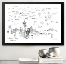 Load image into Gallery viewer, Seattle Wedding, Alternative Guest Book, Wedding Skyline, Guestbook, Wedding Guestbook, Party Supplies and Decor, Washington
