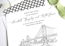 Load image into Gallery viewer, San Francisco Save the Dates, STD, San Francisco, CA Wedding, California Skyline, Save the Date Cards, STD Cards, Wedding (set of 25 cards)
