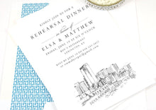 Load image into Gallery viewer, Lexington Rehearsal Dinner Invitations, Kentucky Skyline, Wedding, Lexington, KY, Weddings, Rehearse, Wedding Invite, (set of 25 cards)
