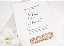 Load image into Gallery viewer, Trolley Car Rehearsal Dinner Invitations, Wedding, New Orleans Wedding, Rehearse Invite, Invitations (set of 25 cards)
