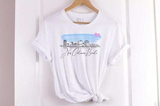 New Orleans Bride Shirt, T-Shirt, New Orleans, LA, Skyline, Wedding Shirt, Bride, Bridal Shower Gift, Bachelorette, Christmas Gift, Tee