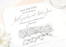 Load image into Gallery viewer, Waco, TX Save the Dates, STD, Wedding, Waco Skyline, Save the Date Cards, STD Cards, Texas (set of 25 cards)
