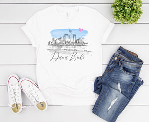 Detroit Bride Shirt, T-Shirt, Detroit Skyline, Michigan Bride, Wedding Shirt, Bride, Bridal Shower Gift, Bachelorette, Gift, Tee