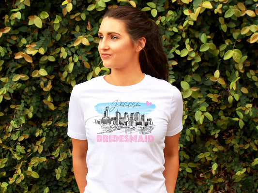 Philadelphia Bridesmaid Shirt, T-Shirt, Philadelphia, PA, Skyline, Bride Tee, Wedding Shirt, Bride, Bridal Shower Gift, Bachelorette, Gift