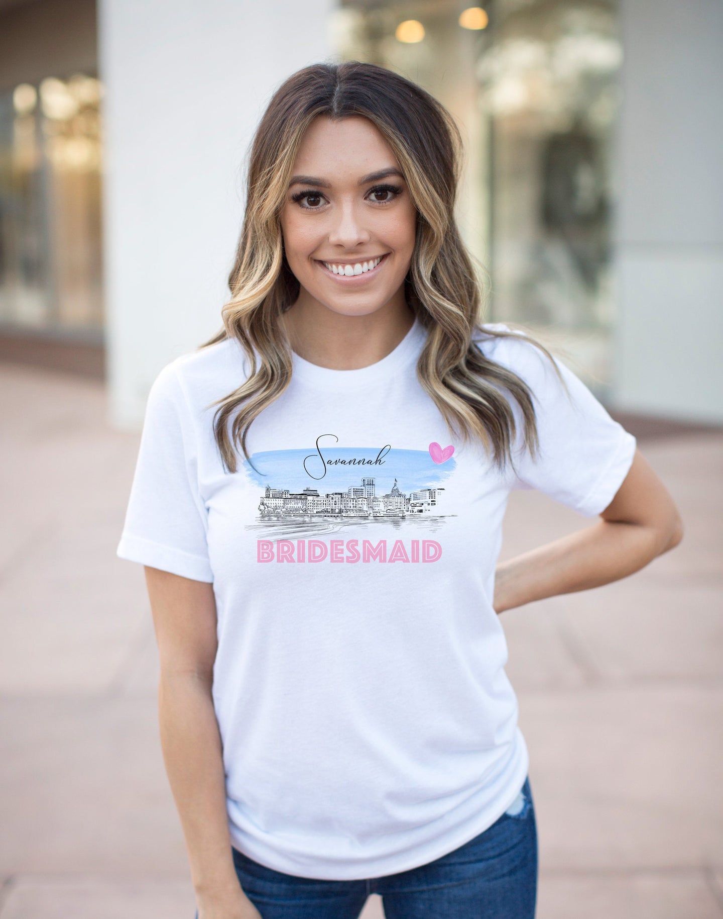 Savannah Bridesmaid Shirt, T-Shirt, Savannah, GA, Skyline, Wedding Shirt, Bride, Bridal Shower Gift, Bachelorette, Christmas Gift, B-day