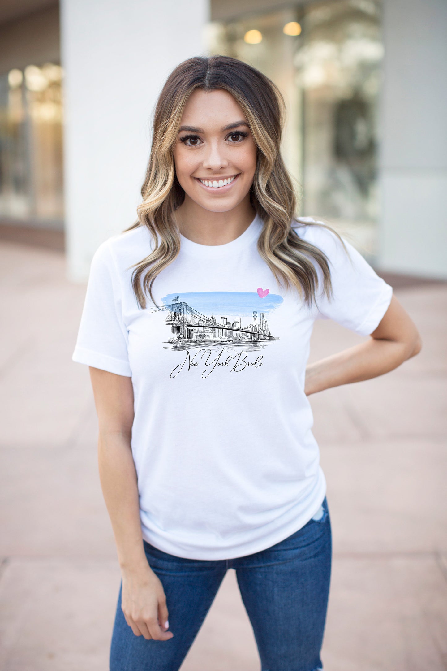 Brooklyn Bridge Bride Shirt, T-Shirt, New York Skyline, Wedding Shirt, Bride, Bridal Shower Gift, Bachelorette, Gift, Tee