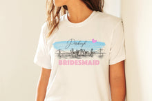 Load image into Gallery viewer, Pittsburgh Bridesmaid Shirt, T-Shirt, Pittsburgh, PA, Skyline, Bride Tee, Wedding Shirt, Bride, Bridal Shower Gift, Bachelorette, Gift

