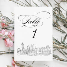 Load image into Gallery viewer, Atlanta Skyline Table Numbers, Atlanta Wedding Tables, Reception, Reserved Seating, Day of Event (1-10)
