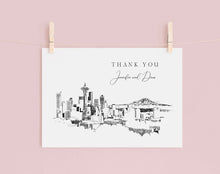 Load image into Gallery viewer, Seattle Skyline Wedding Thank You Cards, Personal Note Cards, Bridal Shower Thank you Cards, Corporate, Washington (set of 25 cards)
