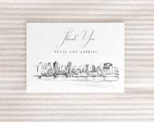 Load image into Gallery viewer, San Diego Skyline Thank You Cards, Personal Note Cards, Bridal Shower, Real Estate Agent, Corporate Thank you Cards (set of 25 cards)
