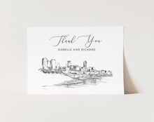 Load image into Gallery viewer, Ft Worth, TX Skyline Thank You Cards, Personal Note Cards, Bridal Shower, Real Estate Agent, Corporate Thank you Cards (set of 25 cards)

