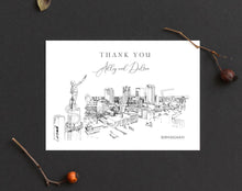 Load image into Gallery viewer, Birmingham, AL Skyline Thank You Cards, Personal Note Cards, Bridal Shower, Real Estate Agent, Corporate Thank you Cards (set of 25 cards)
