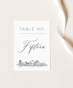 New Orleans Skyline Table Numbers (1-10), Louisiana Wedding, Table Numbers, Skyline, Reception, Day of Event, Reserved Seating