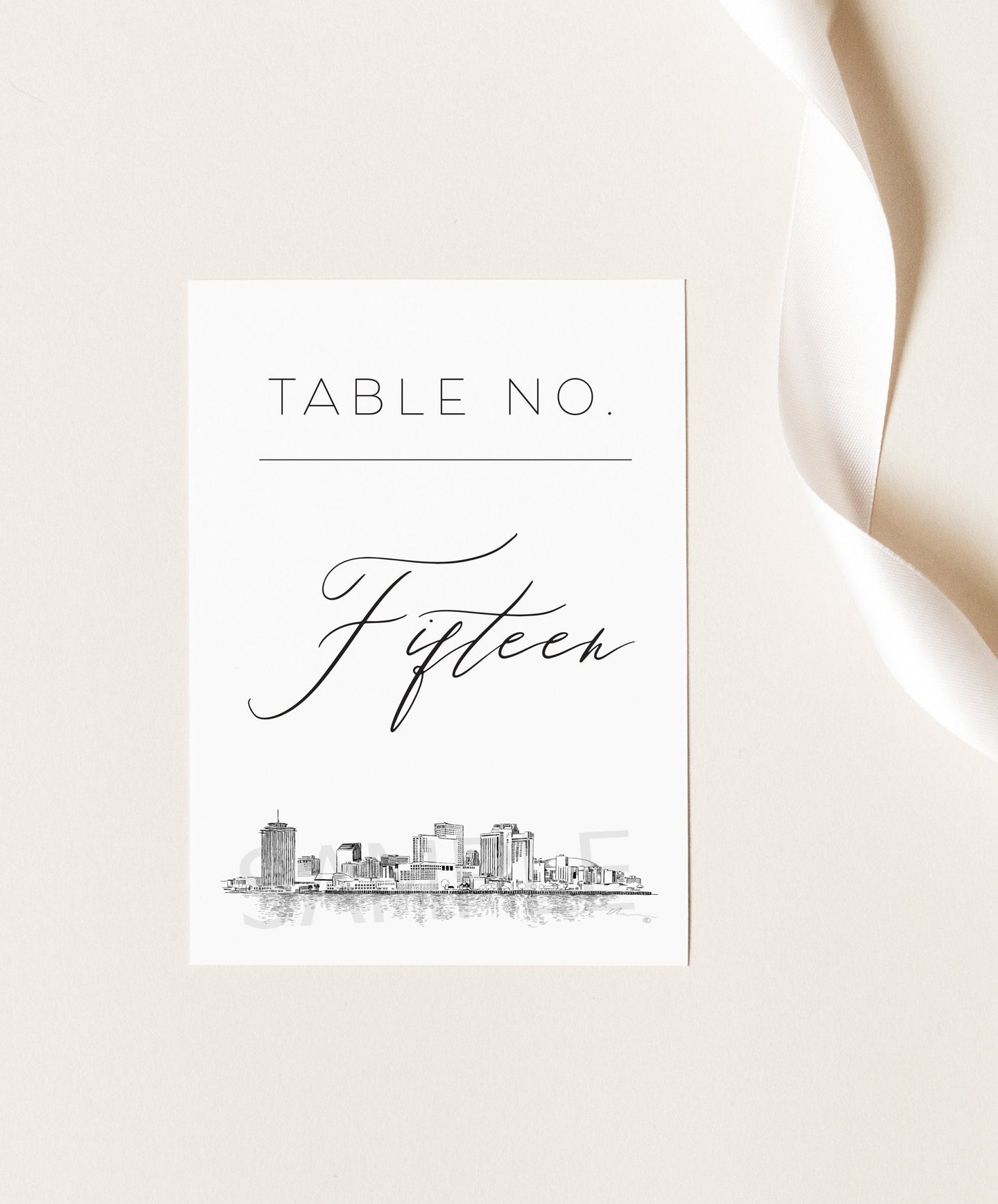 New Orleans Skyline Table Numbers (1-10), Louisiana Wedding, Table Numbers, Skyline, Reception, Day of Event, Reserved Seating