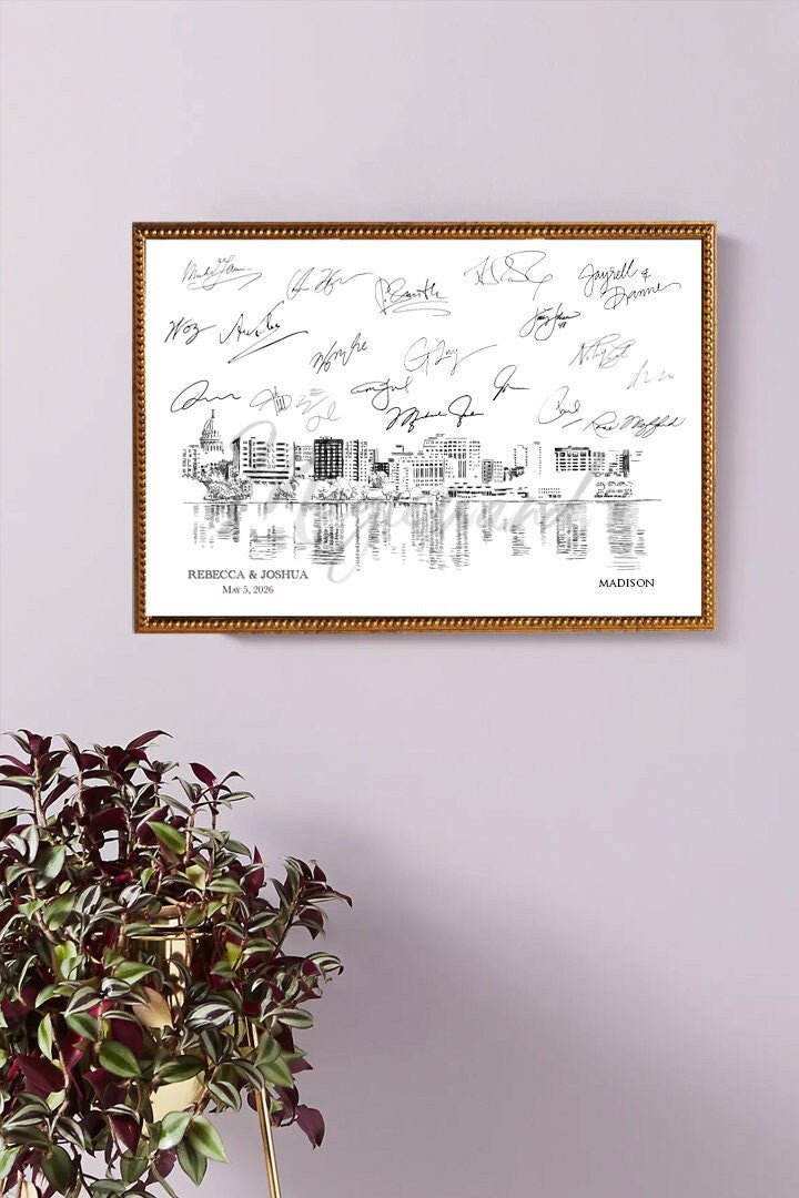 Madison Skyline Wedding Alternative Guest Book, Wisconsin Wedding, Guestbook, Wedding Guestbook, Madison, WI