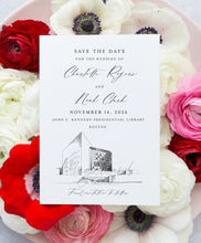 Load image into Gallery viewer, JFK Library Boston Save the Date Cards, Wedding Save the Dates, STD, Boston Weddings, MA, Venue (set of 25)
