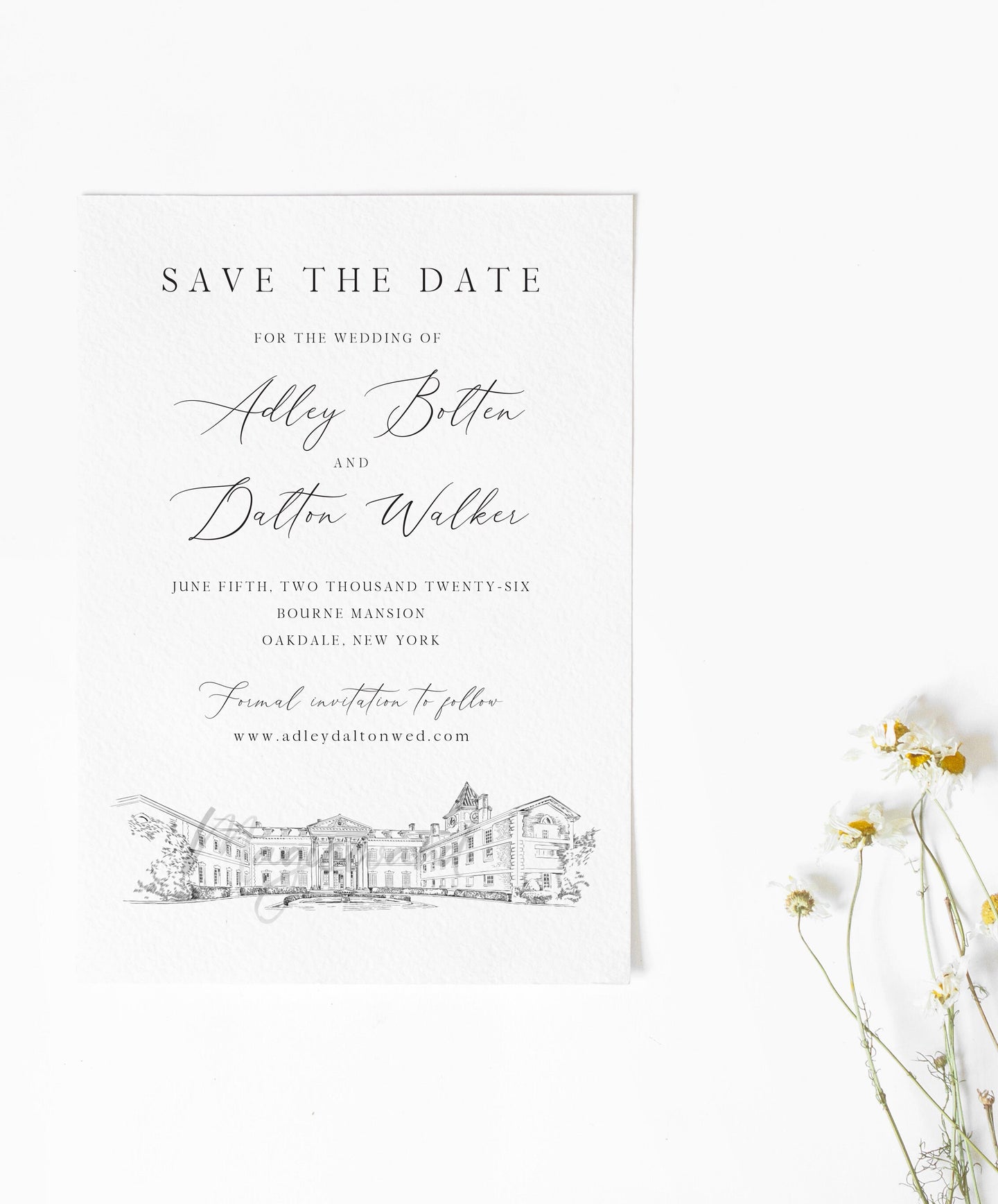 Bourne Mansion, New York, Save the Date Cards, Wedding Save the Dates, STD, NYC Weddings, Venue (set of 25)